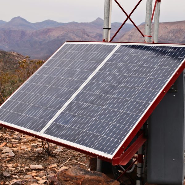 A solar power panel. This image can be used to represent the concept of renewable energy or living off the grid.